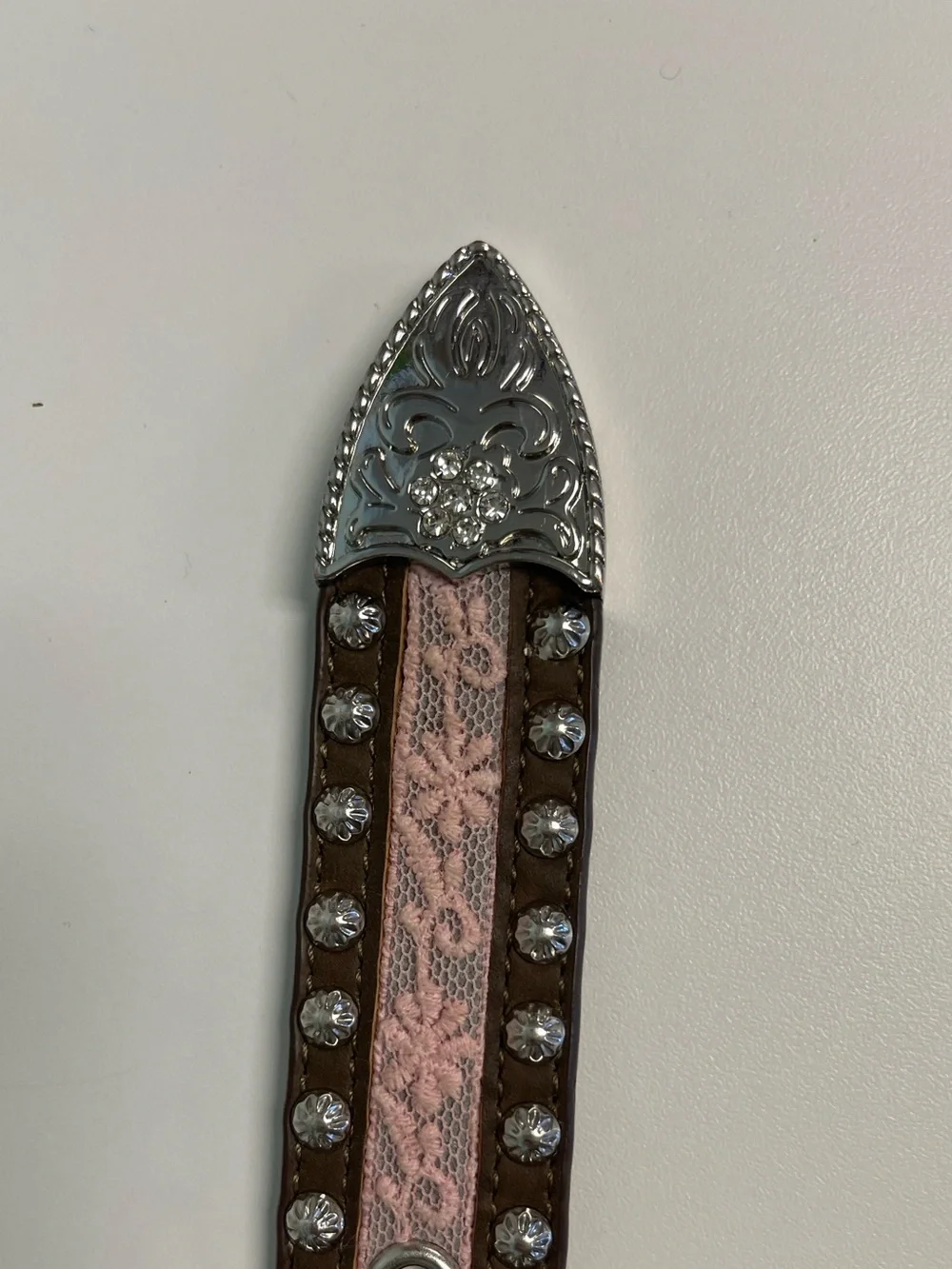 Ariat Kids Pink Studded Western-Style Belt with Decorative Silver Buckle